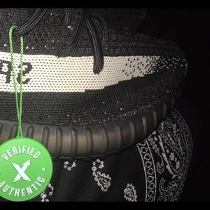 Black and white yeezys